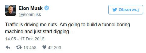 Elon Musk - podziemne tunele.