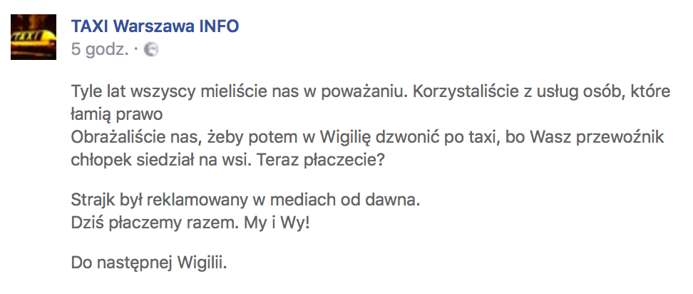 Taksówkarze strzelili focha na klientów przez Ubera