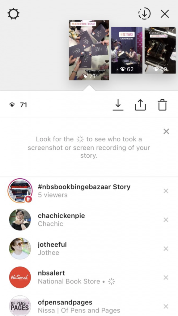 instagram screen