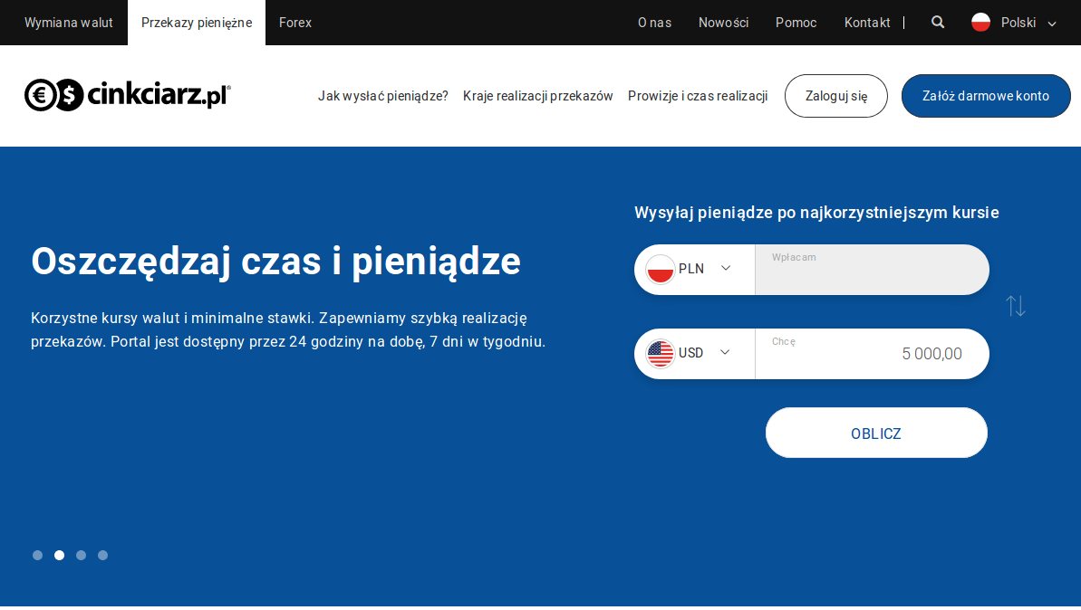 Nowa usługa na portalu Cinkciarz