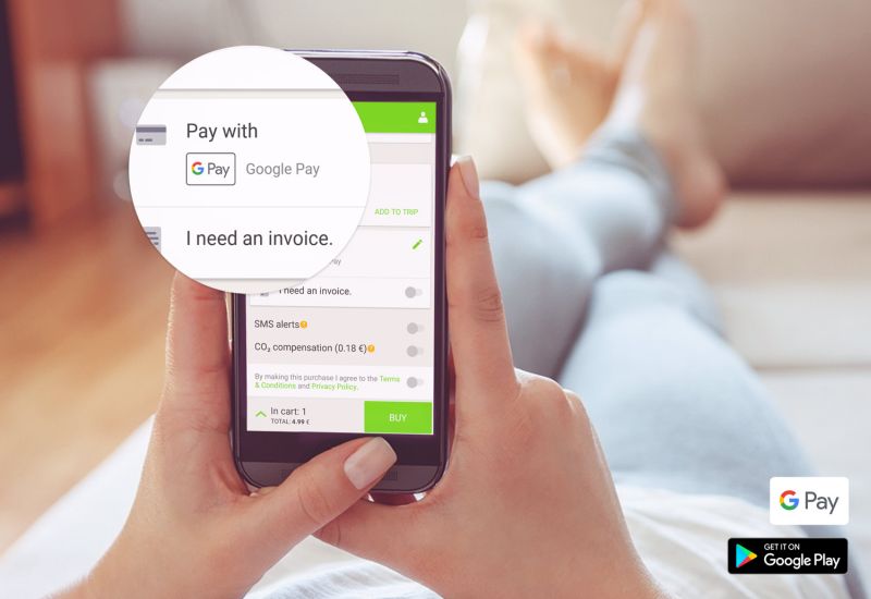 Płatności Google Pay w aplikacji FlixBusa