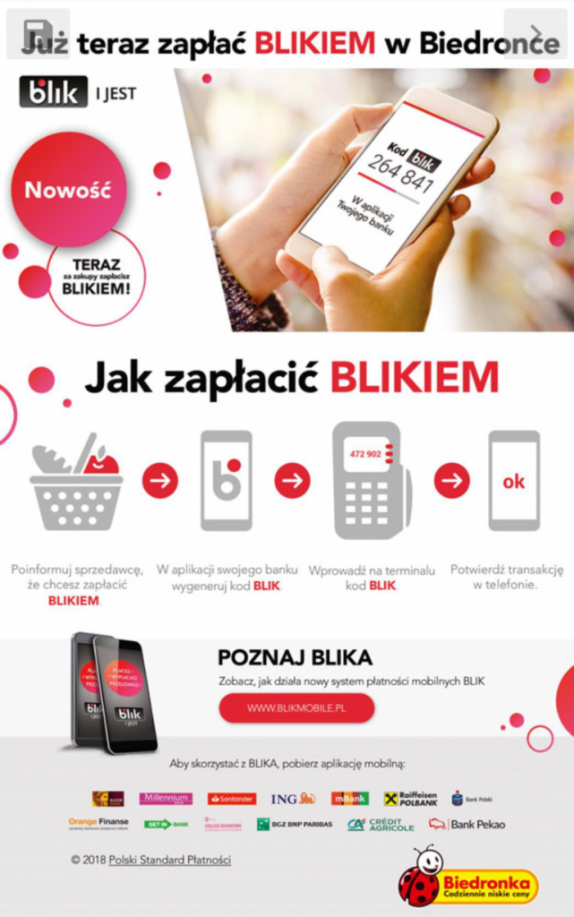 Płatności BLIKiem w Biedronce