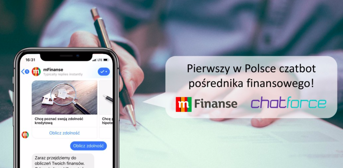 mFinanse wprowadziły pierwszego chatbota w pośrednictwie finansowym