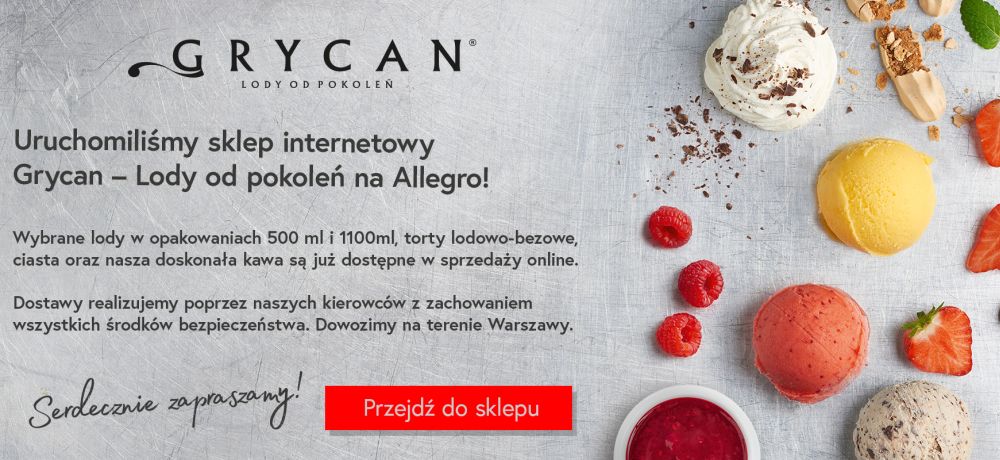 Grycan uruchamia lodziarnie online na platformie Allegro. Źródło: Grycan