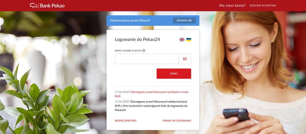 Nowe funkcje i odświeżona strona logowania w serwisie Pekao24