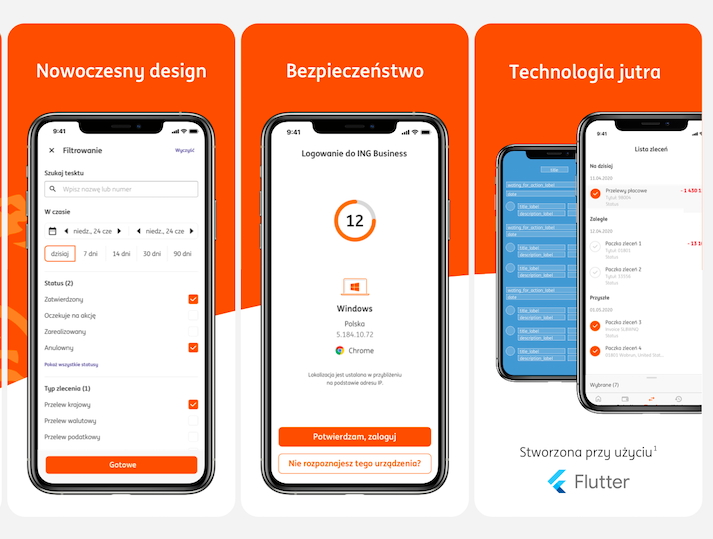 ING Bank Śląski wypuścił nową aplikację dla biznesu, która wykorzystuje Flutter by Google