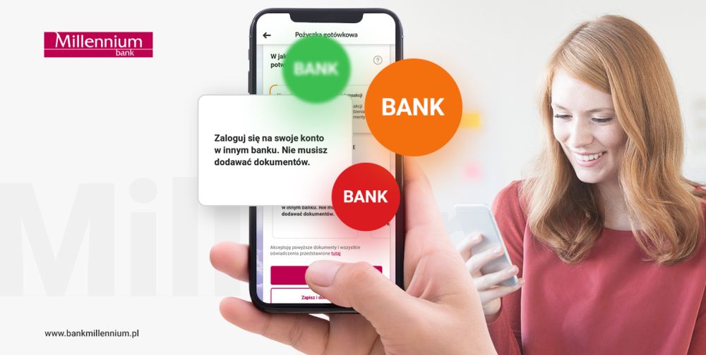 Potwierdzenie dochodu z wykorzystaniem logowania do innego banku dostępne w aplikacji Banku Millennium