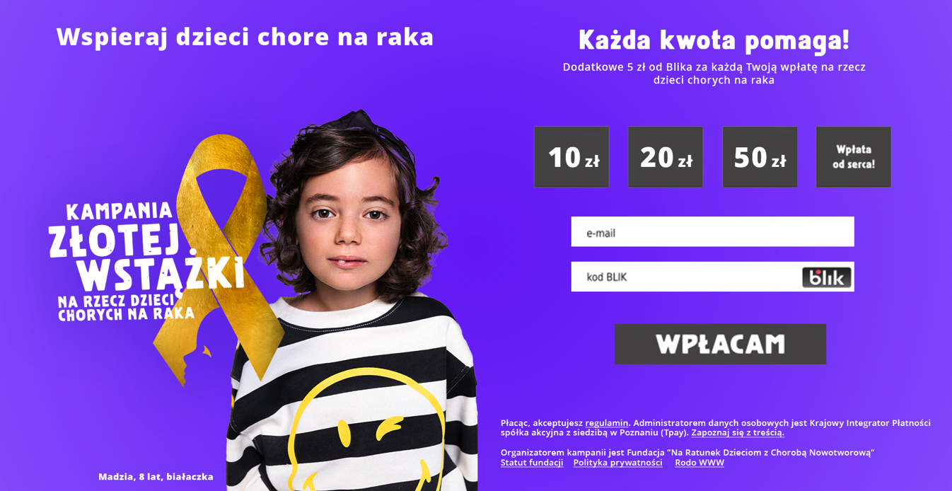 Wspieraj dzieci chore na raka