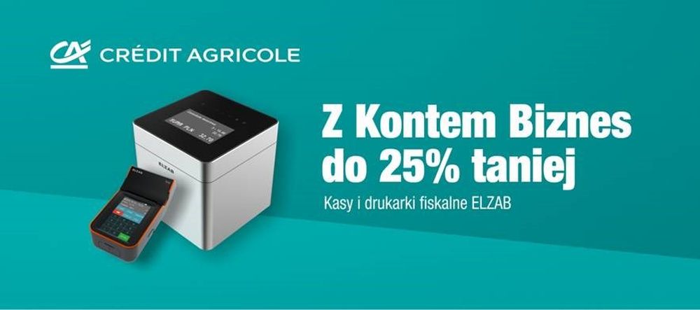 Urzadzenia fiskalne taniej z Kontem Biznes w Credit Agricole