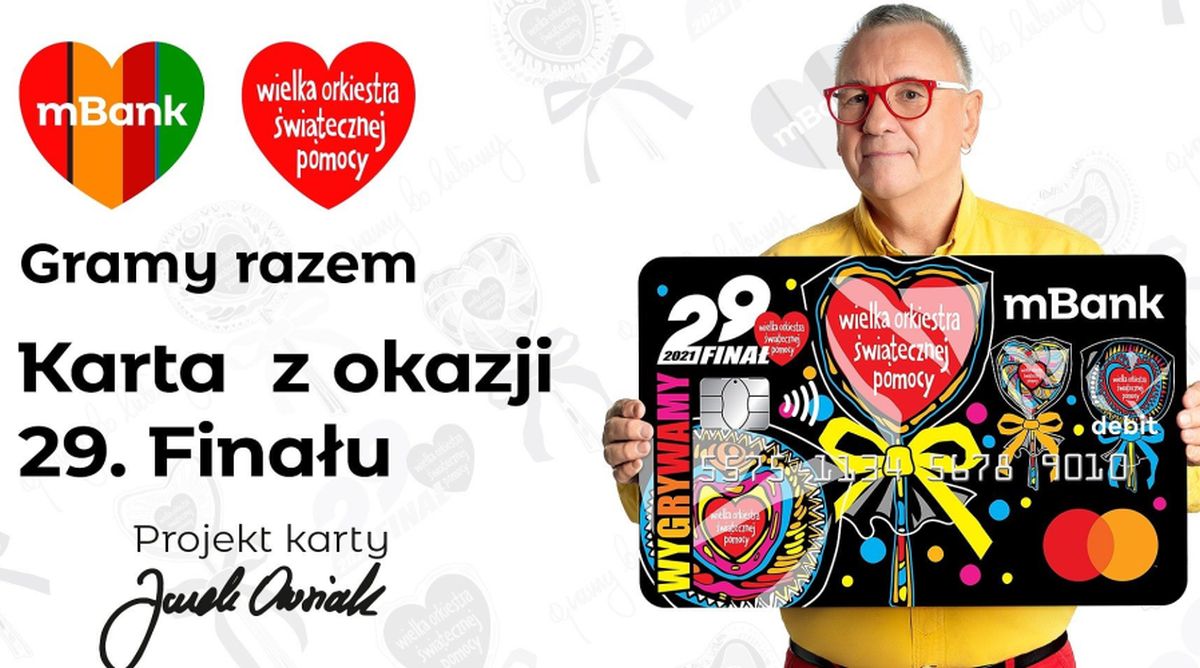 mBank udostępnia specjalne karty płatnicze z okazji 29. Finału WOŚP