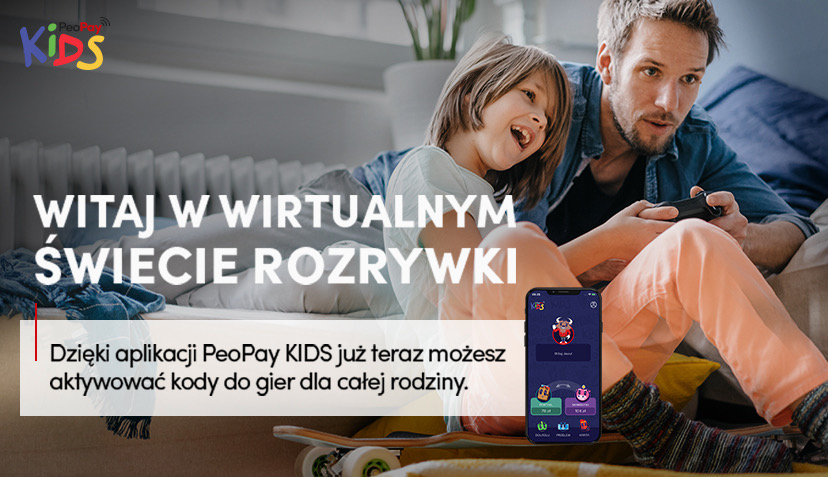 W aplikacji PeoPay Kids kupisz kody do gier