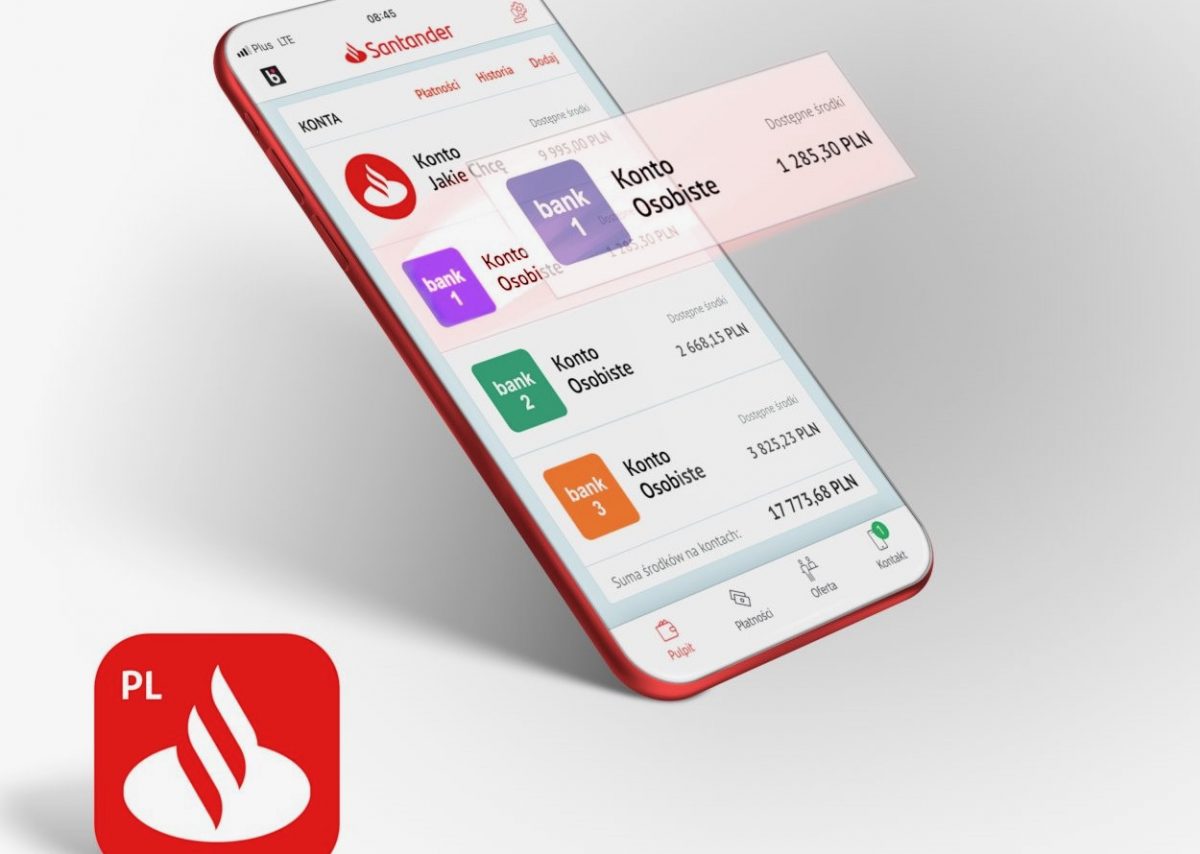Z poziomu aplikacji Santander mobile zainicjujesz przelewy z kont w innych bankach