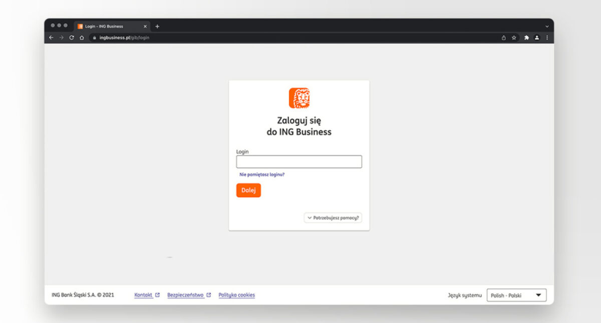 Zmiany w serwisie ING Business. Nowy adres strony i sposób logowania