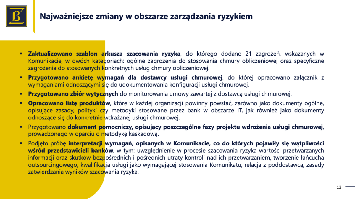 Zmiany w zakresie zarządzania ryzykiem PolishCloud 2.0