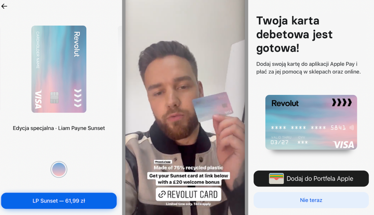 Revolut oferuje nową eco-przyjazną kartę płątniczą sunset