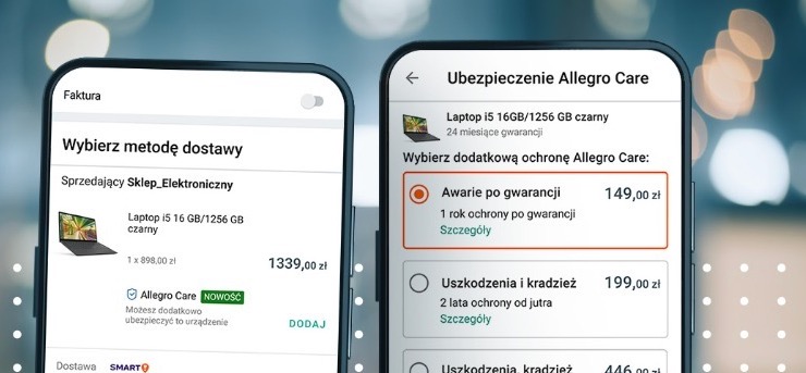 Rusza Allegro Care. Dodatkowe ubezpieczenie elektroniki wspólnie z Ergo Hestia