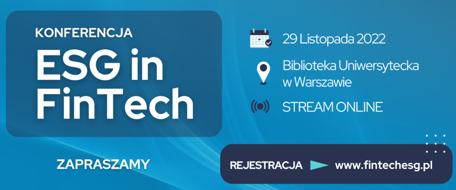 Konferencja FinTech Poland “ESG in FinTech”