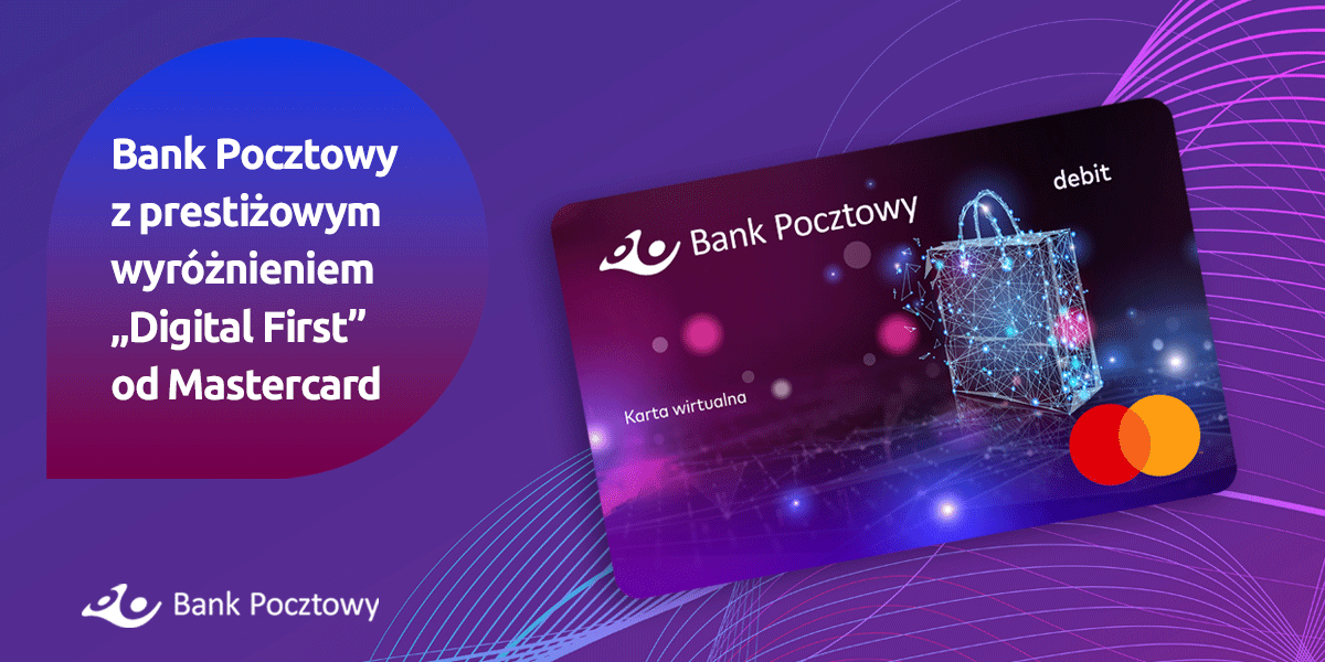 Wirtualna karta Banku Pocztowego z certyfikatem "Digital First" od Mastercard