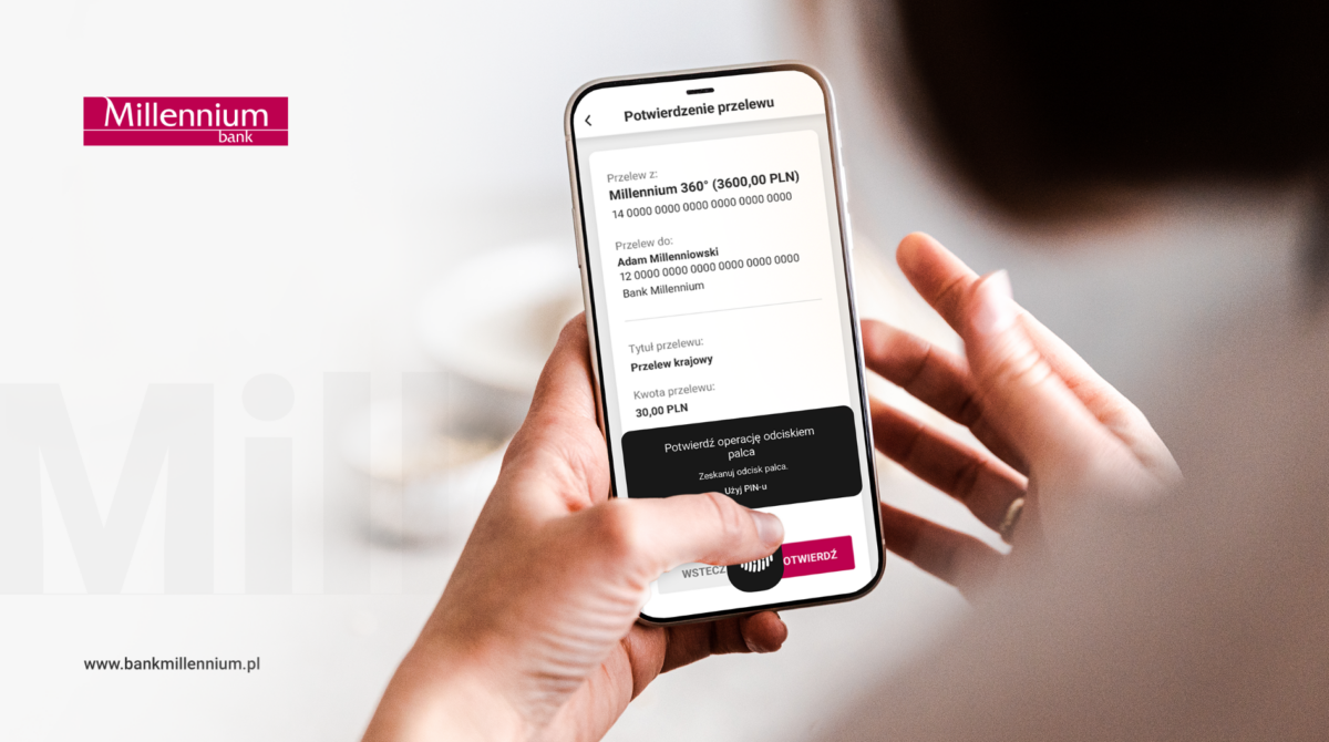Bank Millennium udostępnia autoryzację płatności za pomocą biometrii