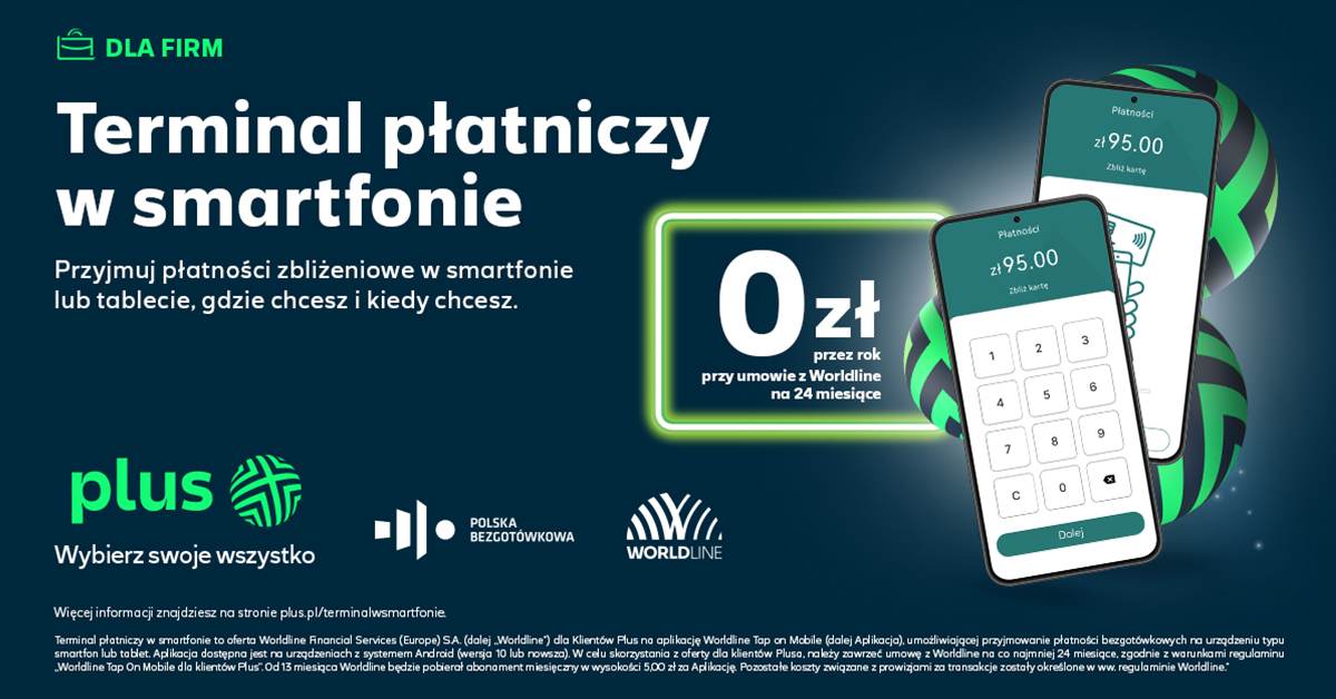 Darmowy terminal w smartfonie za darmo przez 12 miesiecy dla klientow Plusa