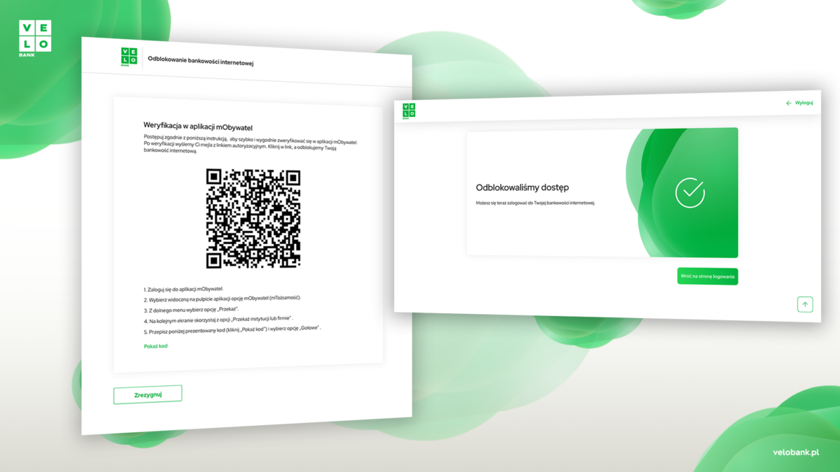 VeloBank z dodatkową metodą odzyskiwania dostępu do bankowości z mObywatel 2.0