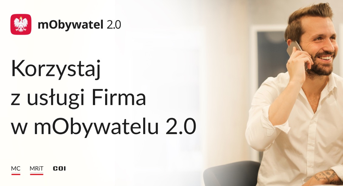 Nowość dla przedsiębiorców. Usługa Firma w mObywatelu 2.0
