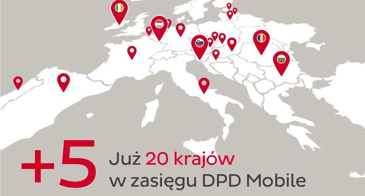 Aplikacja DPD Mobile umożliwia wysyłki międzynarodowe do 20 państw